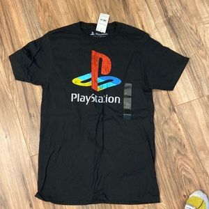 black playstation shirt